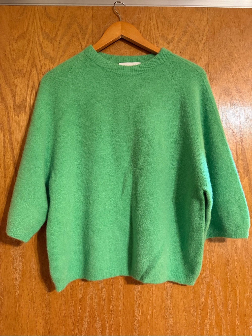 Relaxed Green Crewneck Sweater for Women